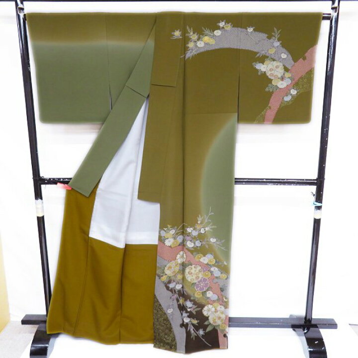 楽天市場】【 中古 】 訪問着 リサイクル着物 正絹 金駒刺繍 