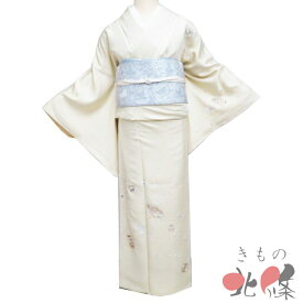 【 未使用 】 特選 付下げ 付け下げ 訪問着 着物 袷 金駒刺繍 蘇州刺繍 独楽 地模様 桜 淡黄蘗色 身丈165cm 裄68cm L トール A1338-9 [入学式 卒業式 お宮参り 七五三 母 刺繍 和服 送料無料 きもの北條]