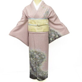 《楽天スーパーSALE 10％OFF》 【 新品 】 訪問着 未使用 着物 辻が花模様 銀通し 一斤染色 トール 丈167cm 裄68cm Lサイズ 幻想に浮かぶ花の彩り A696-10 [ 正絹 袷 訪問着 着物 中古 アウトレット 古着 秋春冬 送料無料 きもの北條]