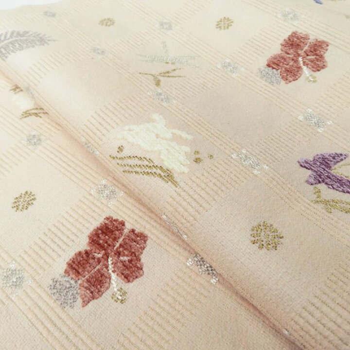 楽天市場】【 中古 】 特選 袋帯 リサイクル ビロード 桜色 多色 格子 
