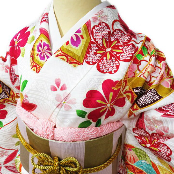 楽天市場】【 中古 】 振袖 着物 リサイクル 正絹 袷 金駒刺繍 桜模様 
