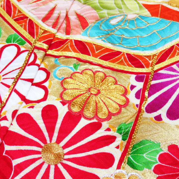 楽天市場】【 中古 】 振袖 着物 リサイクル 正絹 袷 金駒刺繍 桜模様 