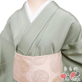 【 中古 】 色無地 リサイクル着物 正絹 袷 紋付き フォーマル 二代目 清次郎 落款 浅緑色 身丈161cm 裄66.5cm M A1313-10 [和服 入学式 卒業式 母 七五三 お宮参り お茶席 お宮参り 送料無料 きもの北條]