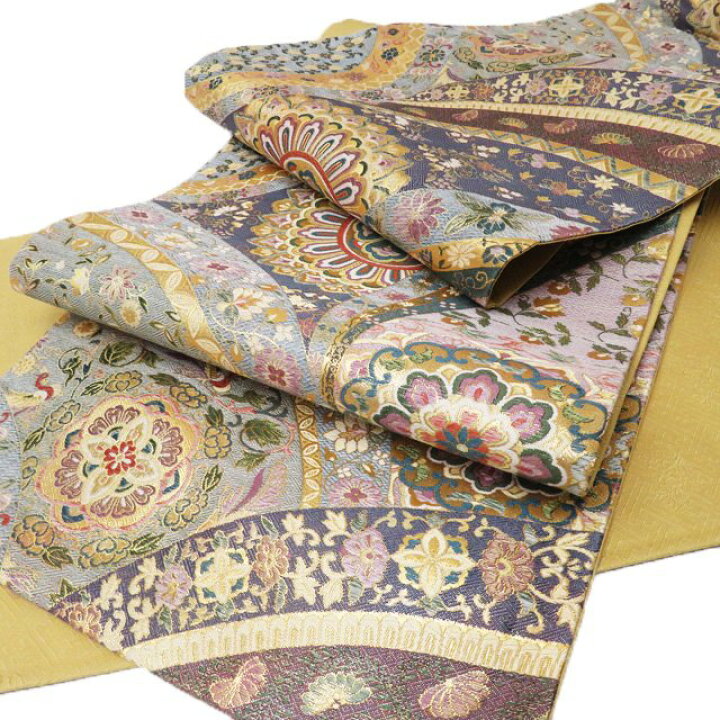 楽天市場】【 中古 】 袋帯 リサイクル 花模様 壱千八百織 華文 多色  