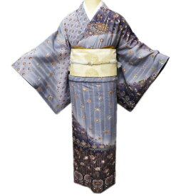 【 中古 】 特選 訪問着 リサイクル着物 正絹 フォーマル ほていや扱い 汕頭刺繍 スワトウ 花の図 多色 金 身丈163cm 裄69.5cm L ワイド A899-11 [ 和服 結婚式 お宮参り アウトレット 送料無料 きもの北條]