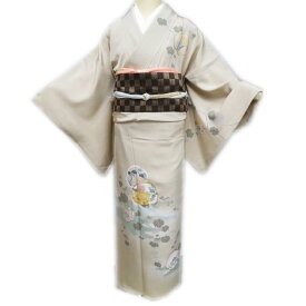 ＼ FINAL PRICE ／ 【 中古 】 訪問着 リサイクル着物 正絹 袷 フォーマル 金駒刺繍 植物文様 蔦 桔梗 牡丹 椿 菊 桑色 多色 身丈159cm 裄66.5cm M A963-11 [ 和服 入学式 卒業式 母 結婚式 お宮参り アウトレット 送料無料 きもの北條]