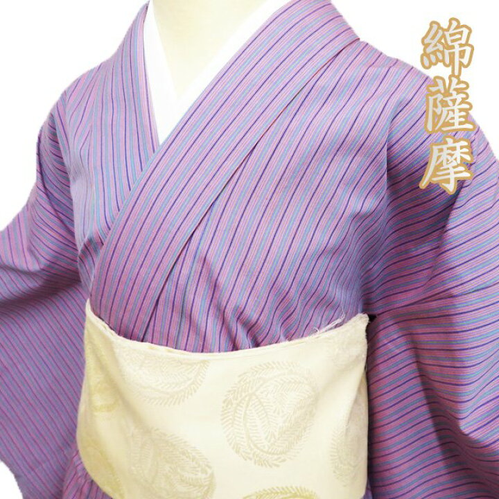 楽天市場】【 中古 】 特選 綿薩摩 リサイクル着物 木綿 単衣  