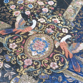 【 中古 】 袋帯 リサイクル 正絹 フォーマル 仕立て上がり 六通 向鳩洋華文 花紋 華文 引箔 A1254-11 [結婚式 お宮参り 七五三 式典 お茶会 お茶席 茶道 利休忌 送料無料 きもの北條]