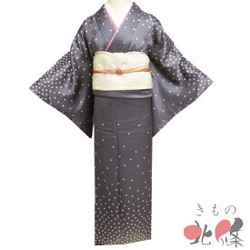 【 未使用 】 付下げ 訪問着 着物 袷 三宅てる乃 紙吹雪文 地模様 藤煤竹色 薄紅色 金 身丈165cm 裄65cm L トール A1327-11 [和服 入学式 卒業式 お茶会 お茶席 茶道 お宮参り 利休忌 送料無料 きもの北條]