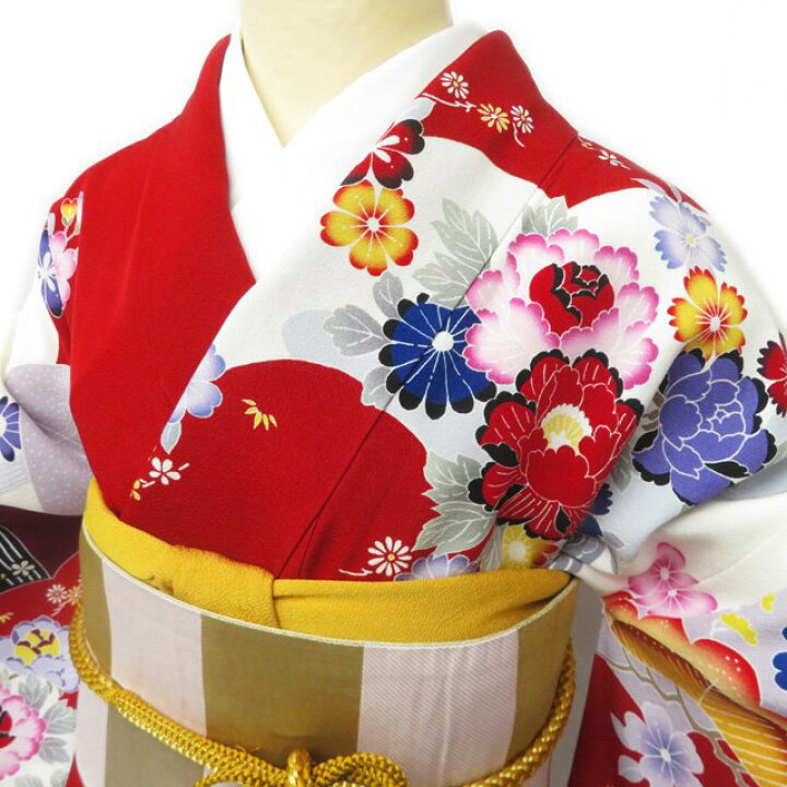 楽天市場】【 中古 】 振袖 リサイクル着物 正絹 鴛鴦に花模様 成人式  