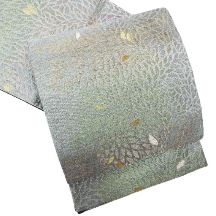 楽天市場】【 中古 】 袋帯 リサイクル 花模様 華文 銀色 多色 金銀 箔  