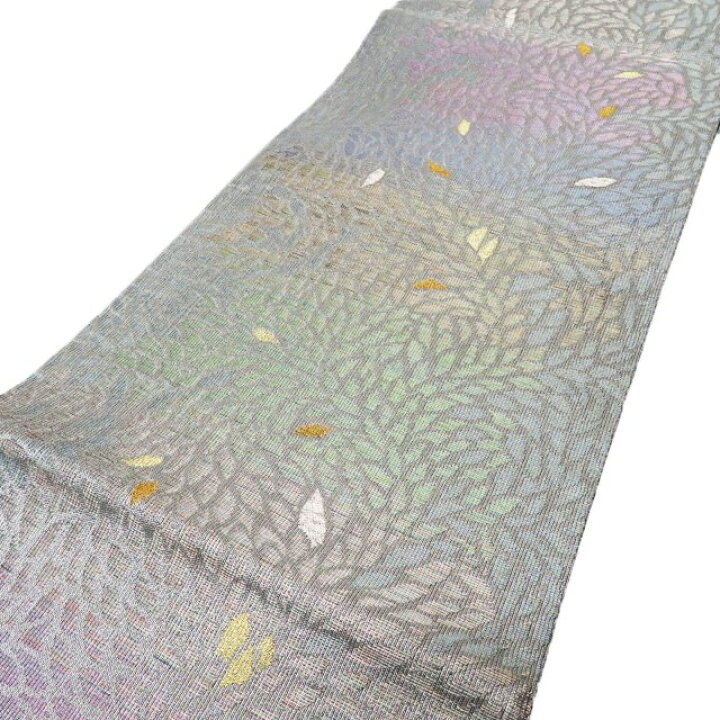 楽天市場】【 中古 】 袋帯 リサイクル 花模様 華文 銀色 多色 金銀 箔  