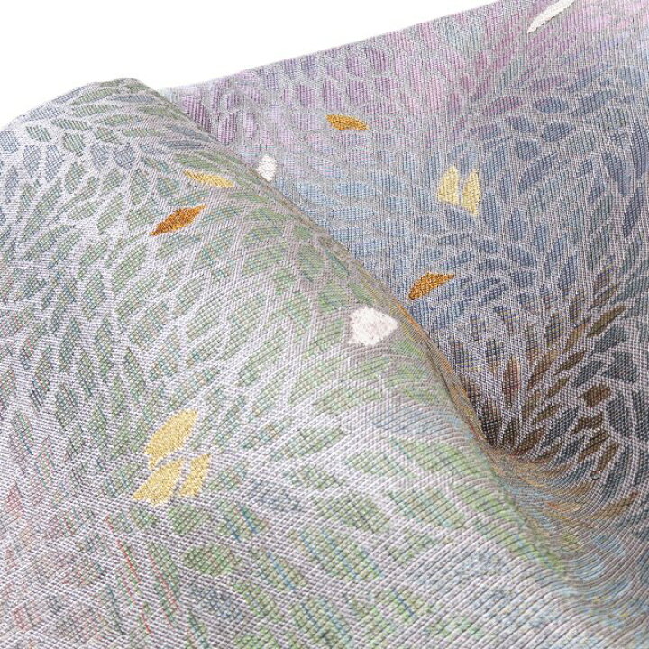 楽天市場】【 中古 】 袋帯 リサイクル 花模様 華文 銀色 多色 金銀 箔  