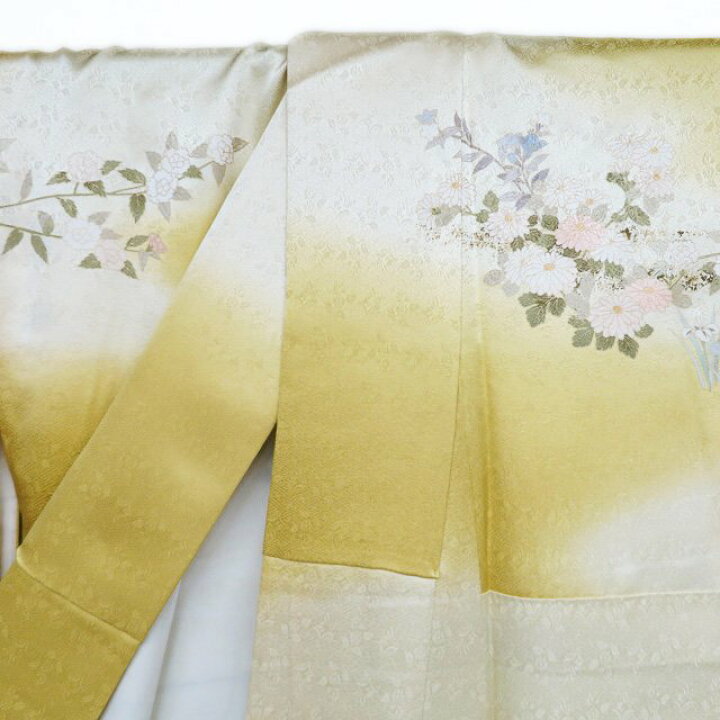 楽天市場】【 未使用 】 訪問着 着物 正絹 袷 フォーマル 流水に花の図  