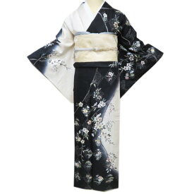 【 中古 】 特選 訪問着 リサイクル着物 正絹 袷 フォーマル 金駒刺繍 刺繍 花の図 地模様 白色 黒色 多色 身丈164cm 裄66cm L A1148-13 [和服 入学式 卒業式 母 結婚式 お宮参り アウトレット 送料無料 きもの北條]