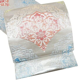 【 中古 】 袋帯 リサイクル 正絹 フォーマル 仕立て上がり 六通 華文 花紋 箔糸 多色 銀 A1207-13 [結婚式 お宮参り お茶会 お茶席 茶道 七五三 式典 利休忌 送料無料 きもの北條]
