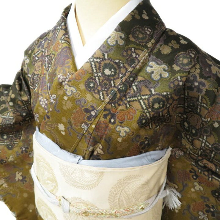楽天市場】【 未使用 】 大島紬 着物 正絹 袷 セミフォーマル 花模様 