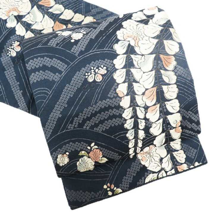 楽天市場】【 中古 】 袋帯 リサイクル 辻が花模様 全通 鉄御納戸色  