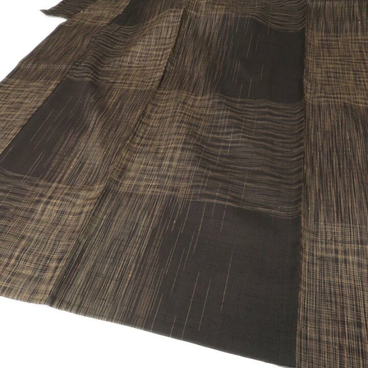 楽天市場】【 中古 】 紬 リサイクル着物 正絹 単衣 カジュアル 焦茶色  