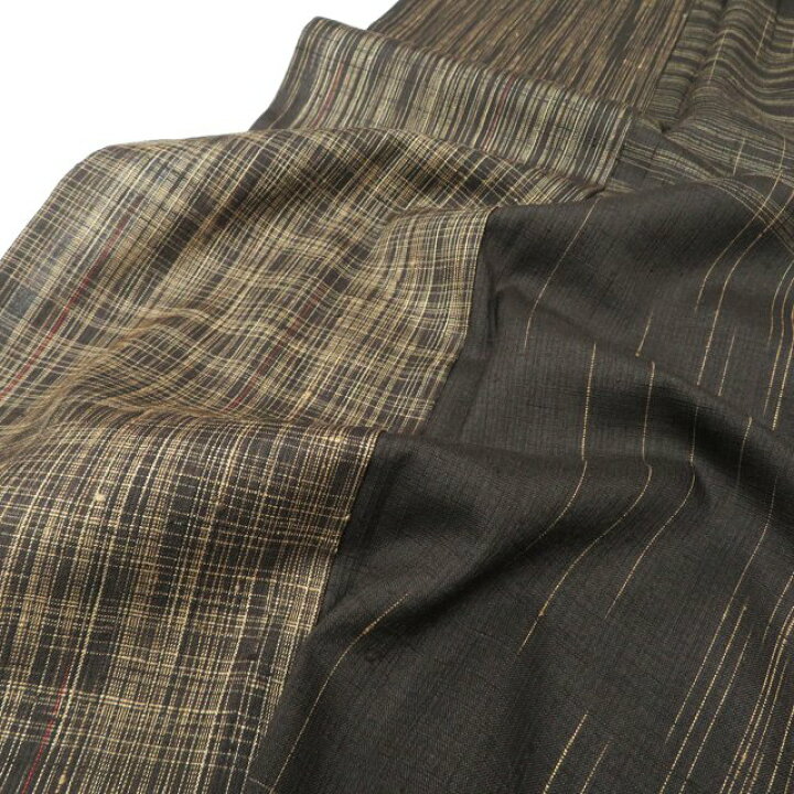 楽天市場】【 中古 】 紬 リサイクル着物 正絹 単衣 カジュアル 焦茶色  