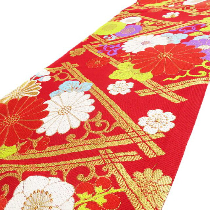 楽天市場】【 中古 】 振袖用 袋帯 リサイクル 着物 菱に花模様 梅 桜  