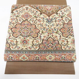 【 未使用 】 袋帯 正絹 セミフォーマル 仕立て上がり お太鼓柄 明綴れ 花紋 華文 金糸 A1260-18 [お宮参り 七五三 式典 お茶会 お茶席 茶道 利休忌 送料無料 きもの北條]