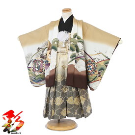 【レンタル】《3歳 身長90～100cm》 『黄金色 かぶと 袴セット』3boy-bk304七五三 3歳 男の子 羽織 袴 着物フルセットレンタル お宮参り 端午の節句往復送料無料 新品足袋プレゼント