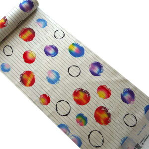 【送料無料】【優華壇 三勝 東京本染め 水玉文様 虹 清水敬三郎 井登美】浴衣 反物 未仕立て ゆかた 女性用 レディース 大きいサイズ 小さいサイズ 新品 ブランド 可愛い かわいい 人気 粋な