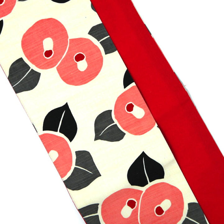 楽天市場】【送料無料】【源氏物語 浴衣帯 綿 福317 生成り 黒 赤 椿  