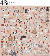 【スーパーSALE ポイント5倍】シャンタンチーフ　ねこ柄小風呂敷　≪歌川国芳≫　猫飼好五十三疋　【はん…