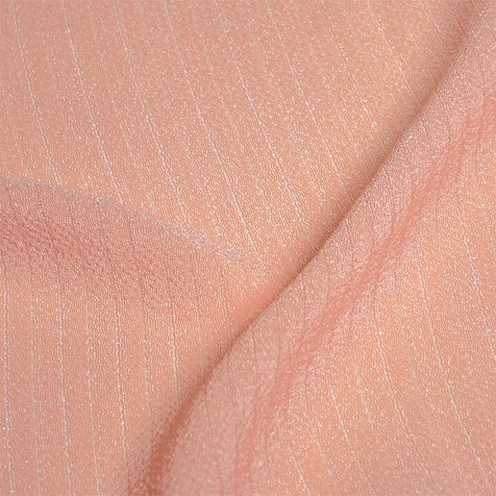 正絹　帯揚げ　絽　サーモンピンク