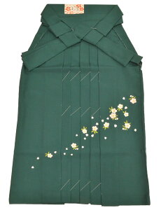 刺繍袴 緑(グリーン) 桜 SSサイズ (適応身長約140cm前後) 【卒業式】【はかま】 【女性】【レディース】
