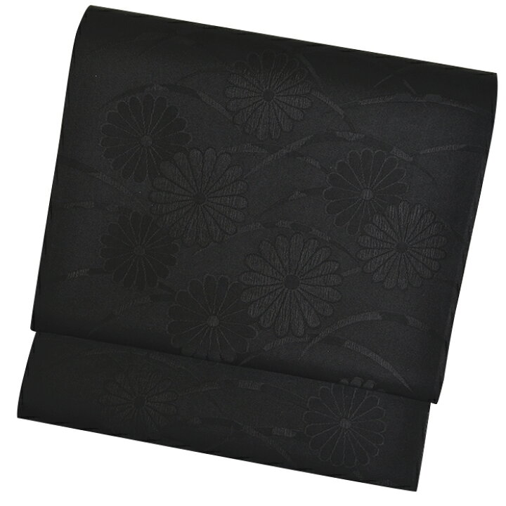 楽天市場】正絹 両面喪服用袋帯（未仕立て） 菊柄 リバーシブル 【黒共  