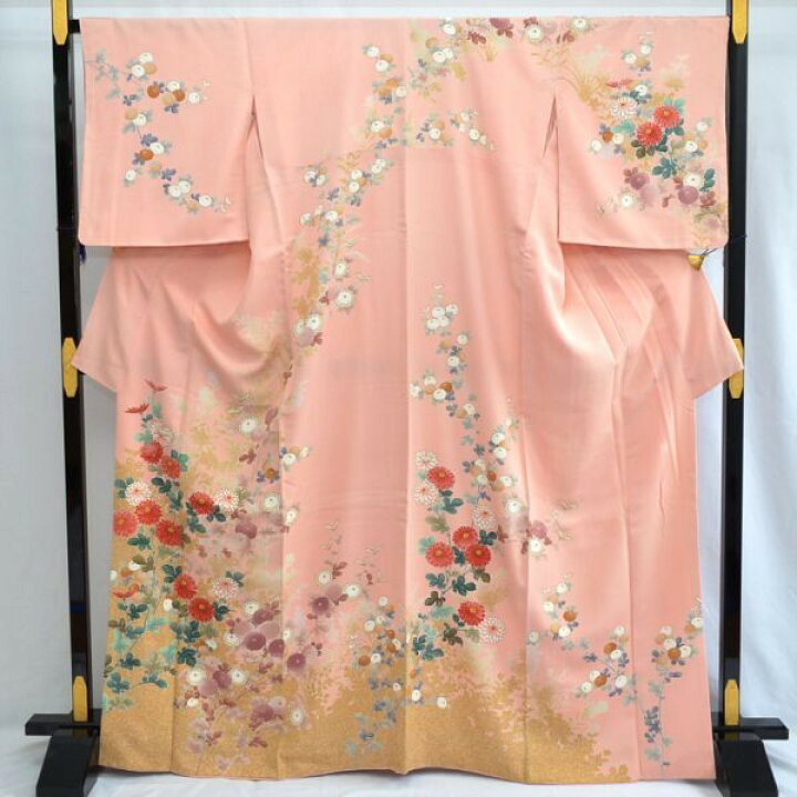 楽天市場】訪問着 京友禅 作家物 落款あり 上質ちりめん 丸洗い済み 菊 