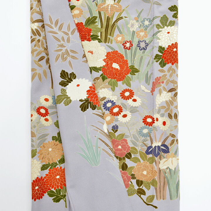楽天市場】逸品 圧巻 総刺繍 訪問着 桜ねずみ色 花々 総蘇州刺繍 