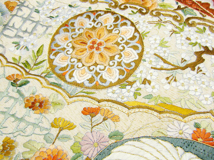 楽天市場】手刺繍 袋帯 刺繍 六通 帯 六通袋帯 仕立上り 正絹 綴袋帯 