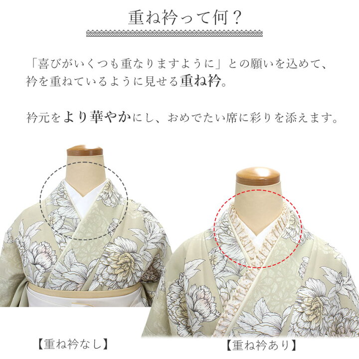 楽天市場】伊達衿 重ね襟 レース 黒 白 ベージュ 卒業式 二尺袖 袴 