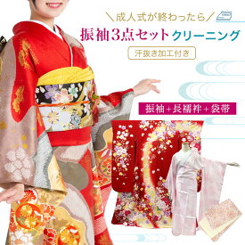 着物 クリーニング 振袖 成人式 宅配 3点セット 正絹 長襦袢 帯 丸洗い 卒業式 入学式 結婚式 保存 シミ抜き プレス加工 洗濯 料金 メンテナンス 京洗い きもの フォーマル 和装 和服