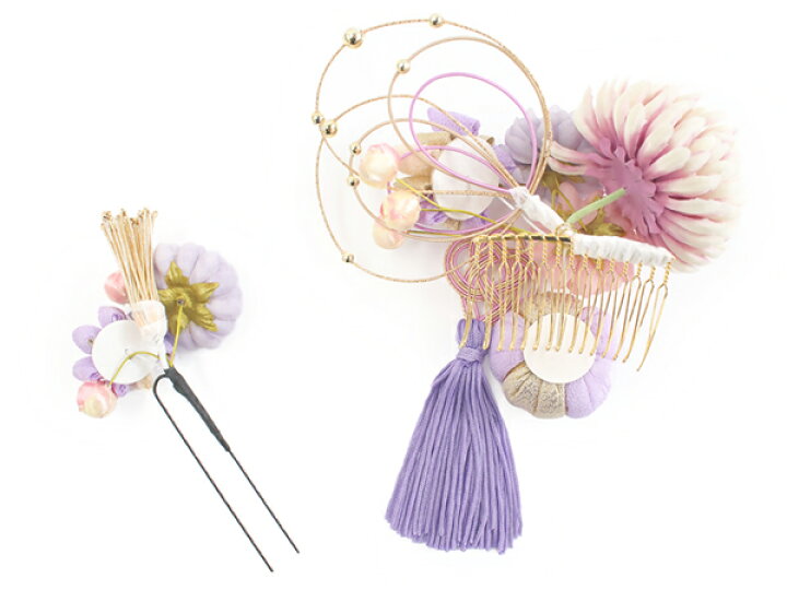 楽天市場】成人式 髪飾り 薄紫 菊 ヘアアクセサリー 花 ダリア 