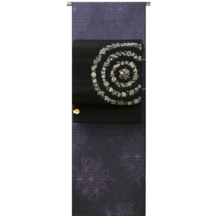 着物反物正絹麻の葉模様 - 小紋 