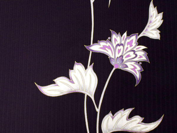 楽天市場】着物 反物 正絹小紋反物 濃紫 更紗花 フルオーダーお仕立て 