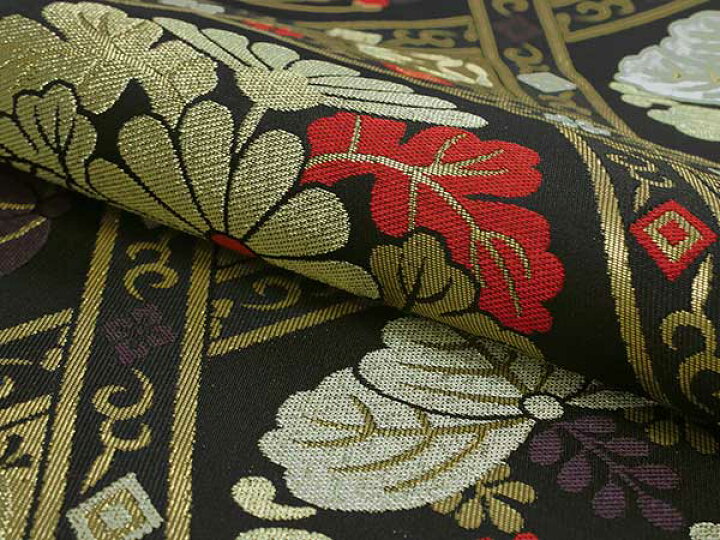 楽天市場】袋帯 礼装 黒 金 赤 緑 紫 六角形 三角 単品 新品 訪問着 