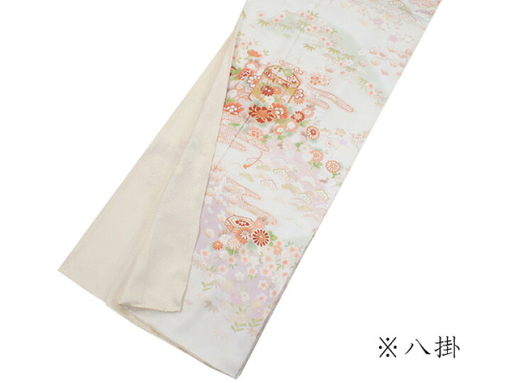 楽天市場】訪問着 フルセット 正絹 未仕立て 白 桜 松 竹 梅 菊 エ霞  