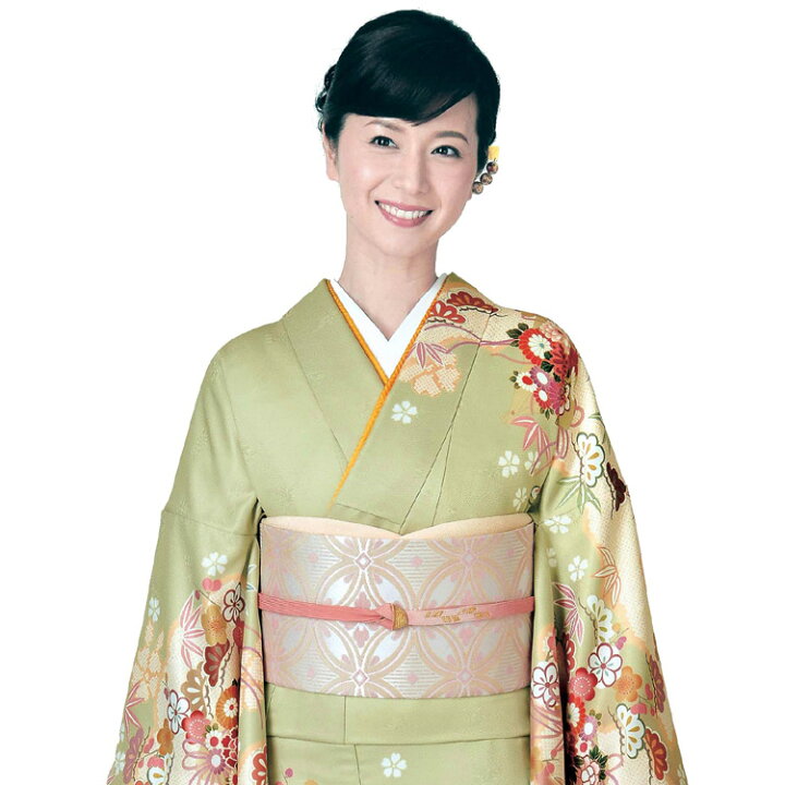 楽天市場】洗える着物 訪問着 セット 渋黄緑地 吉祥花薬玉柄 5点セット  