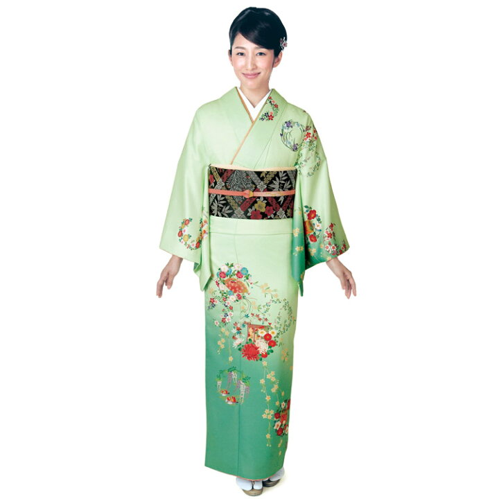 楽天市場】訪問着 セット 購入 グリーンぼかし地吉祥花の丸 18点フル  