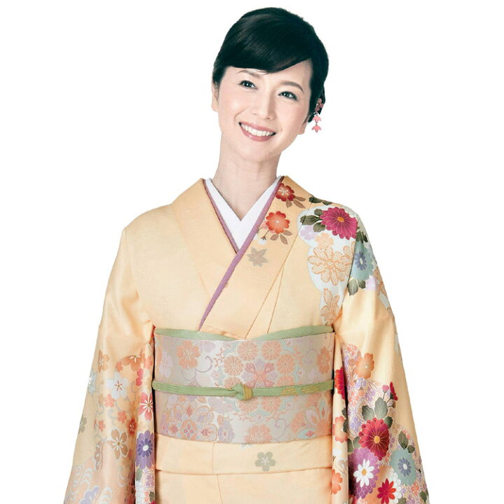 楽天市場】訪問着 セット 購入 薄オレンジ地 雲取り吉祥花 5点セット  