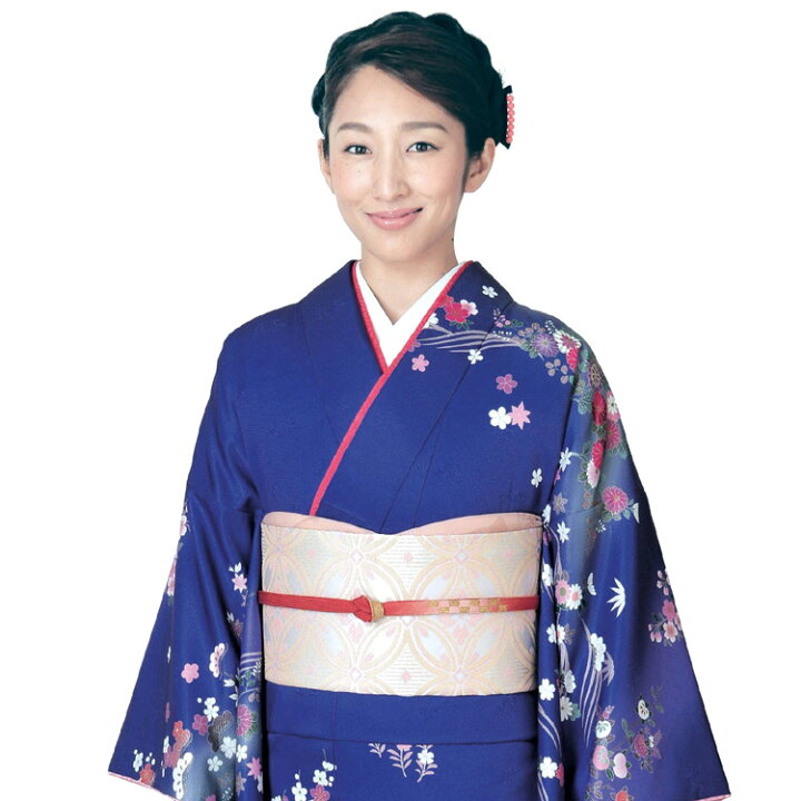 楽天市場】訪問着 セット 購入 群青色 吉祥花柄 5点セット フリー  