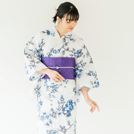 セパレート浴衣 セット 3点セット 9柄 二部式浴衣 作り帯 下駄 オフホワイト 紺 生成り地 葡萄 桜 牡丹 簡単 浴衣 着付け簡単 結び帯 大人 花火大会 夏祭り レディース 2025