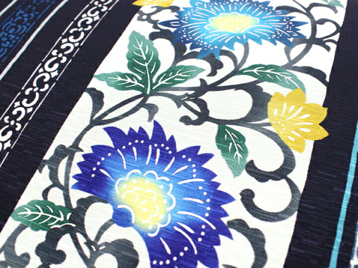 楽天市場】京袋帯 WAKKA帯 名古屋帯 単品 濃紺 花 帯 正絹  