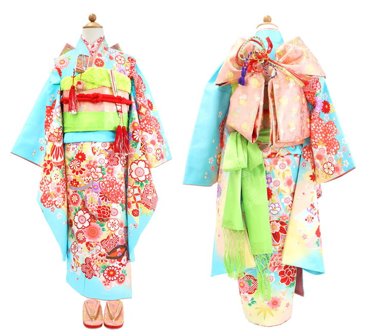 楽天市場】七五三 着物 7歳 フルセット 購入 20点フルセット 水色地 雲  